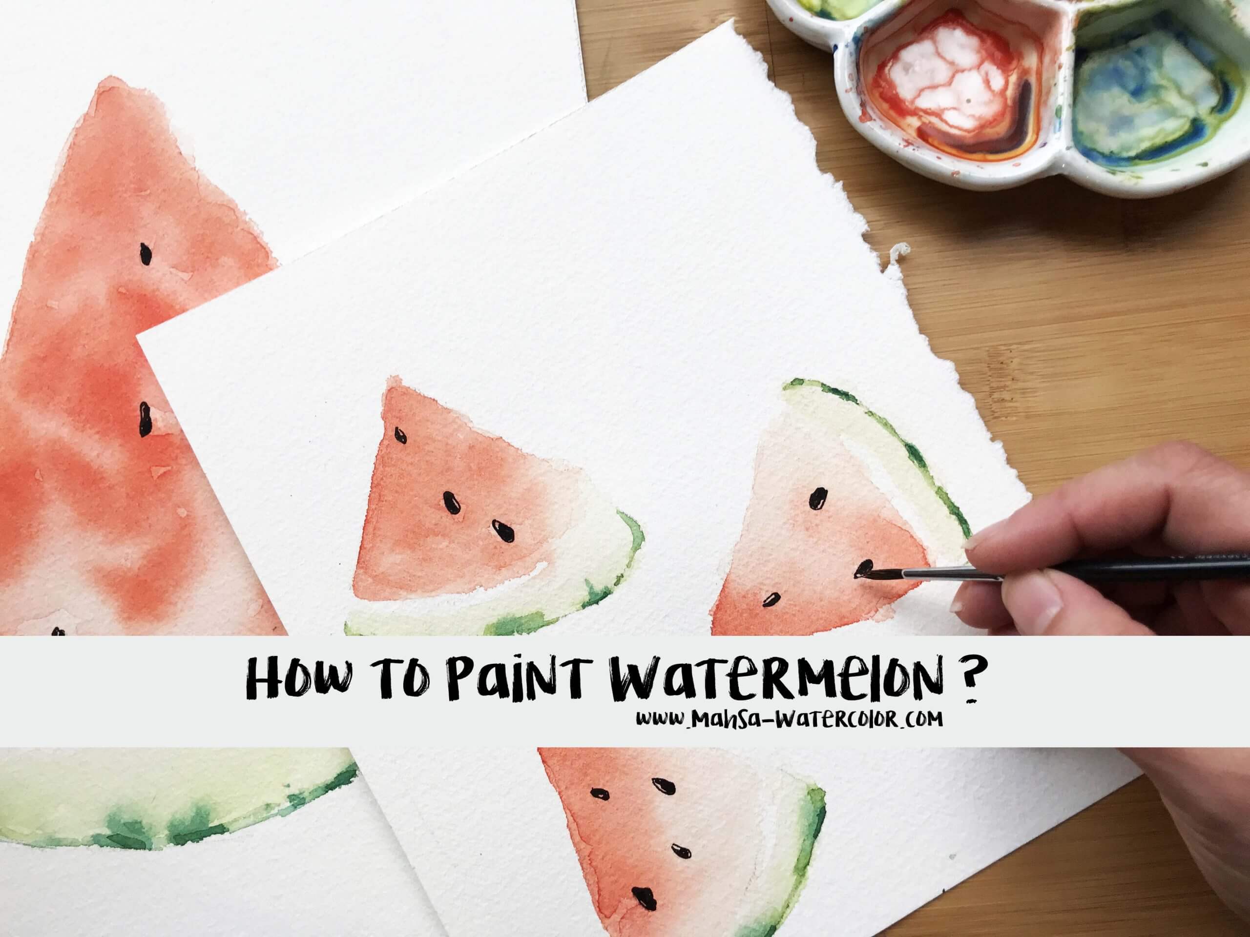 How To Paint Watermelon With Watercolor And Make Your Own Stickers